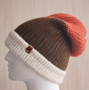 Traditional reversible alpaca beanie Black Green White/Orange Brown White