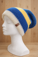 Alpaca Double-skin Traditional Reversible Beanie Burnt Orange White / Blue Navy Yellow White Unisex